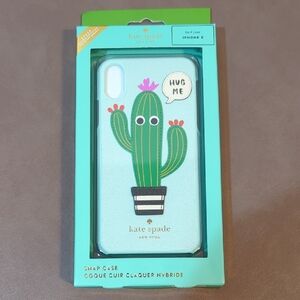 New Kate Spade iPhone X Snap Case Cactus Hug Me NIB